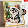 Frameless Pearl Painting Kit Cute Penguin Aesthetic Wall Art DIY Sparkling Bead Canvas Room Decor Creative Craft