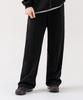 NTET [Fleece Lined] Plain Straight Pants Black