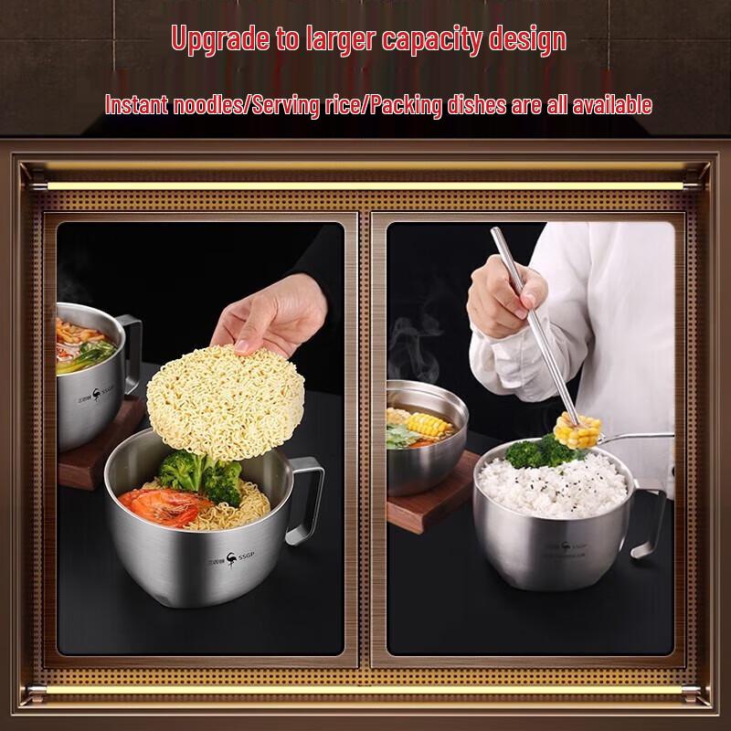 SSGP 304 Stainless Steel Instant Noodle & Soup Bowl with Lid
