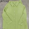 BITCED Women's 2-piece Vintage Plus-size Cotton and Linen Shirt Set High-waisted Loose Trousers