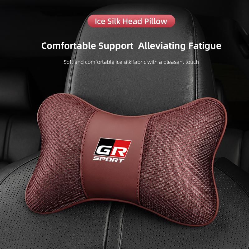 Car Headrest Breathable Ice Silk Neck Pillow For Toyota RAV4 LEVIN Hilux Aygo Yaris Ractis Corolla Camry CHR Auris Tacoma