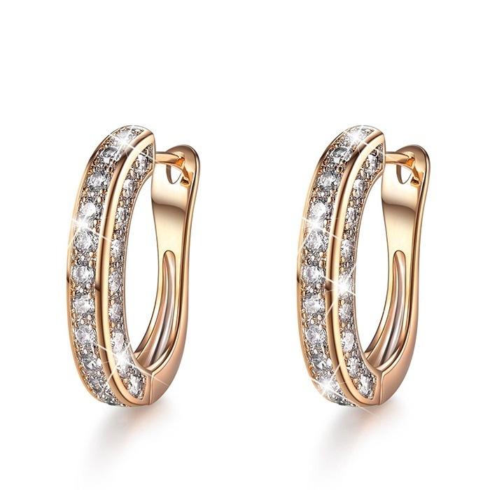 Three-Sided Rhinestone Diamond Ear Clip Earrings