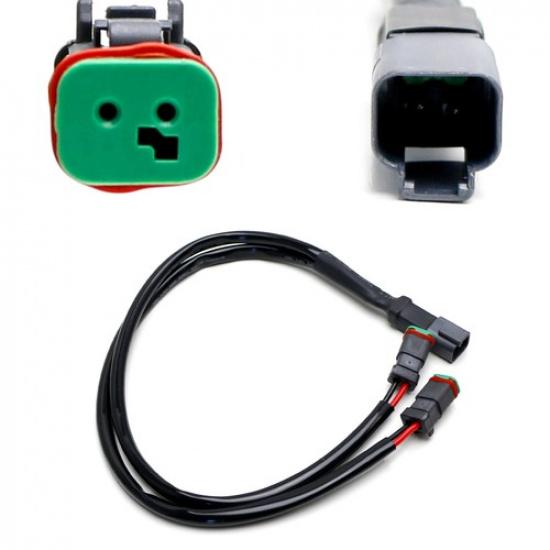 20  Dual Output 2-Way Deutsch DT DTP Splitter Cable For Dual LED Pod Light Kit..