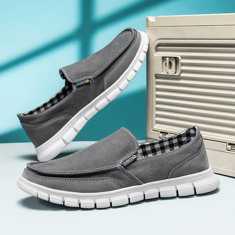 Men's Shoes Summer New One-pedal Breathable Lazy Shoes Men's Casual Canvas Shoes Men's Old Beijing Cloth Shoes