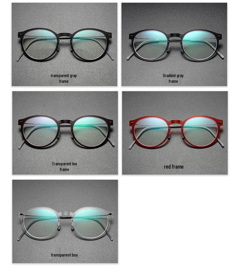 Ultra-Light Pure Titanium Eyeglasses Frame with Transparent Nylon for Myopia – Fashionable and Versatile Design (Model 6603)