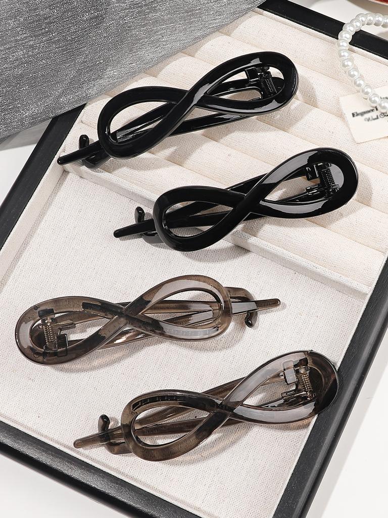 4Pcs Paris French Hair Barrettes for Women Thick Hair,Hair Clip Tortoise Shell,Strong Hold Grip No Slip Styling Hair Accessories