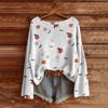 Women's Halloween Sweater, Bohemian Vintage Pattern Print Long Sleeve Knit Pullover
