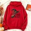 Tonight We Fly Witch Broom Hoodies Women Autumn Halloween Graphic Sweatshirt Loose Casual Long Sleeve Pullover Aesthetic Tops