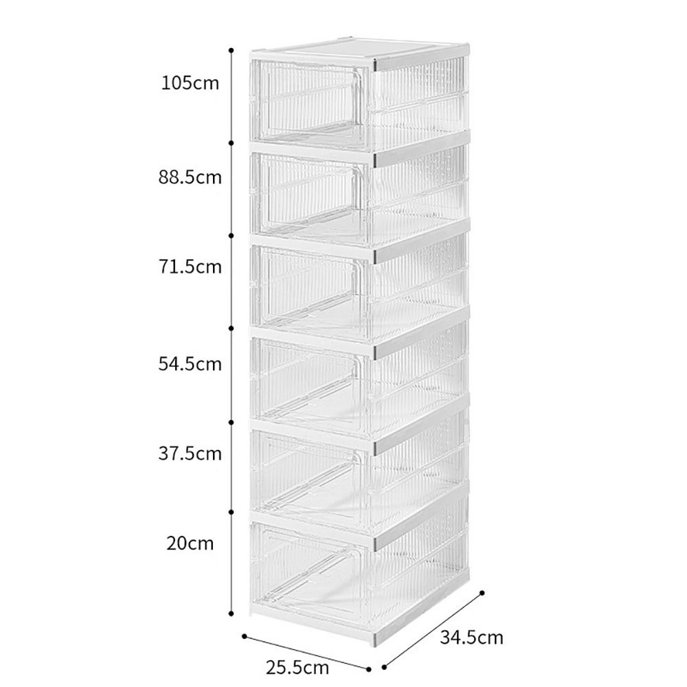 1/3/6 Schichten Faltbares Schuhregal Weiß Transparent Schuhaufbewahrungsregal Schuhbox Heimorganisatoren