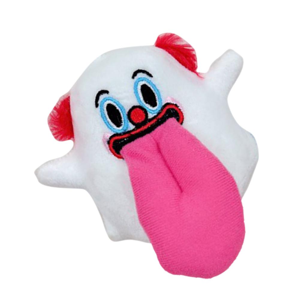 Spitting Tongue Plush Keychain Ornament Cute Little Ghost Hanging Decoration for Backpack Type 1