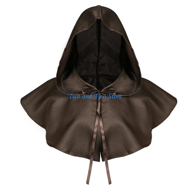 HX6F Hooded Medieval Cloak for Film Productions Halloween Costume Accessories Capes China Mainland