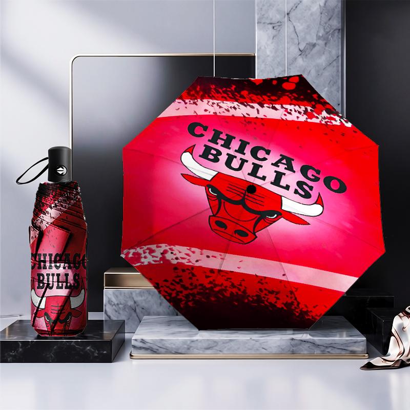 Bull Basketball Artwork Umbrella Folding Umbrella, Automatic Umbrella 8-Frame for Travel, Camping Use Gift for Halloween Christmas