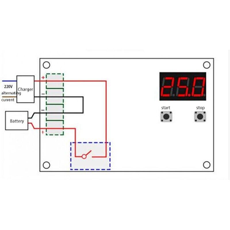 XH-M603 Modul řízení nabíjení Digitální LED displej Úložiště lithiové baterie Ovládací spínač nabíječky Ochranná deska 12-24V