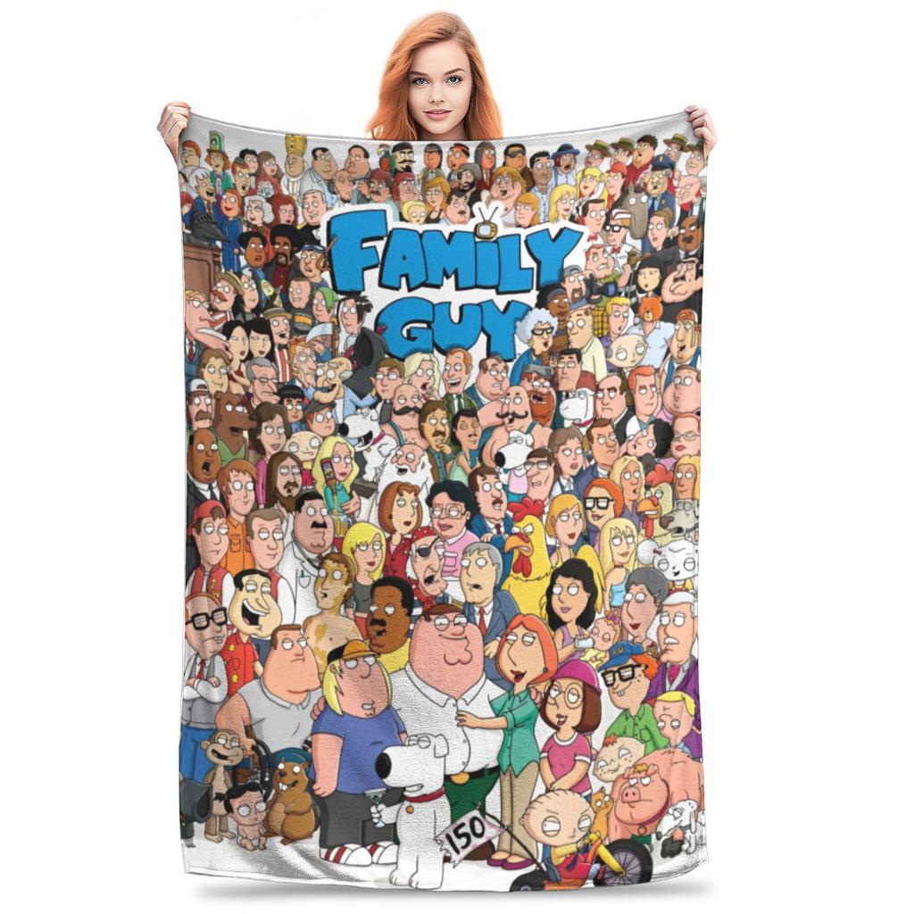 Famiglie Ragazzi Peter Griffin Coperta Pile Primavera Autunno Cartone Animato Divertente TV Multifunzione Morbida Coperta da Divano Ufficio Peluche Trapunta