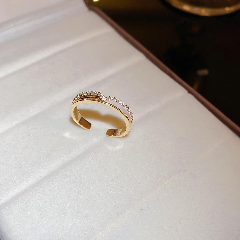 Vintage Maillard Tiger's Eye Irregular Geometric Ring Index Finger Ring Personality Jewelry Women