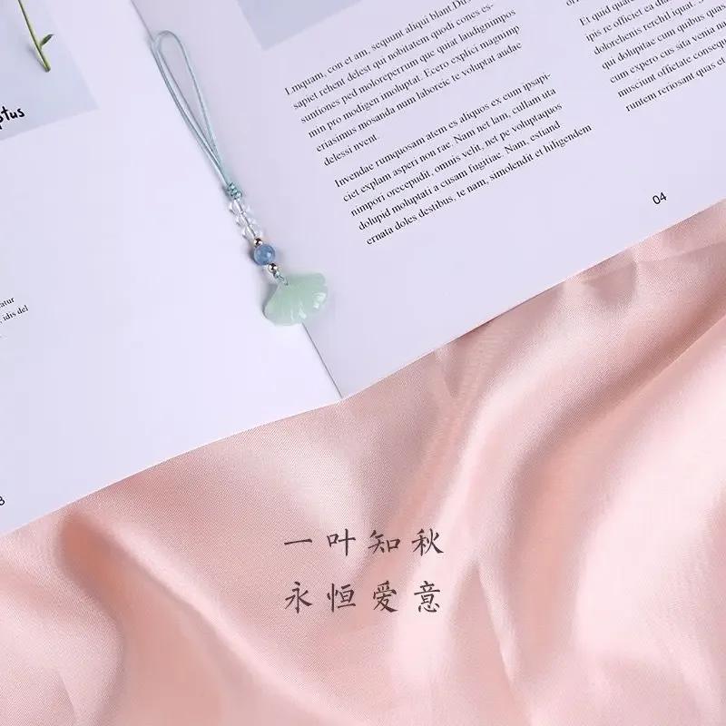 Kawaii Classic China Phone Charms Handmade DIY Beaded Women Leaf Pendant Chain For iPhone11 Key Bag Airpods Accessories