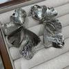 Irregular Pleated Petal Stud Earrings Female 2026 Trendy Fashion Personality Internet Celebrity Temperament Versatile Earrings