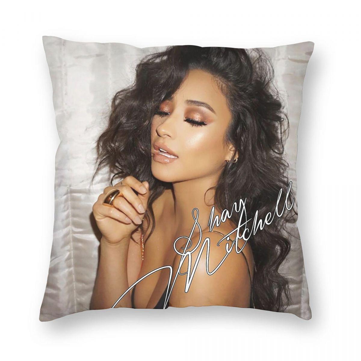 Shay Mitchell Emily Fields Square Pillowcase Polyester Linen Velvet Pattern Zip Decorative Throw Pillow Case Car Cushion Cover 30x30cm
