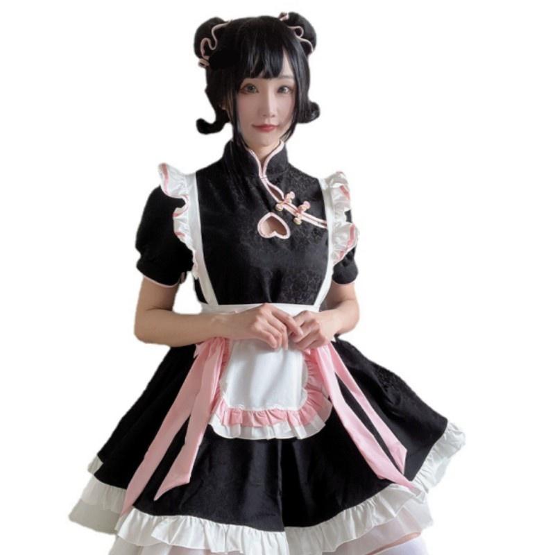 Classic Apron Lolita Dress Maid Costume Game Characters Cosplay Party Halloween