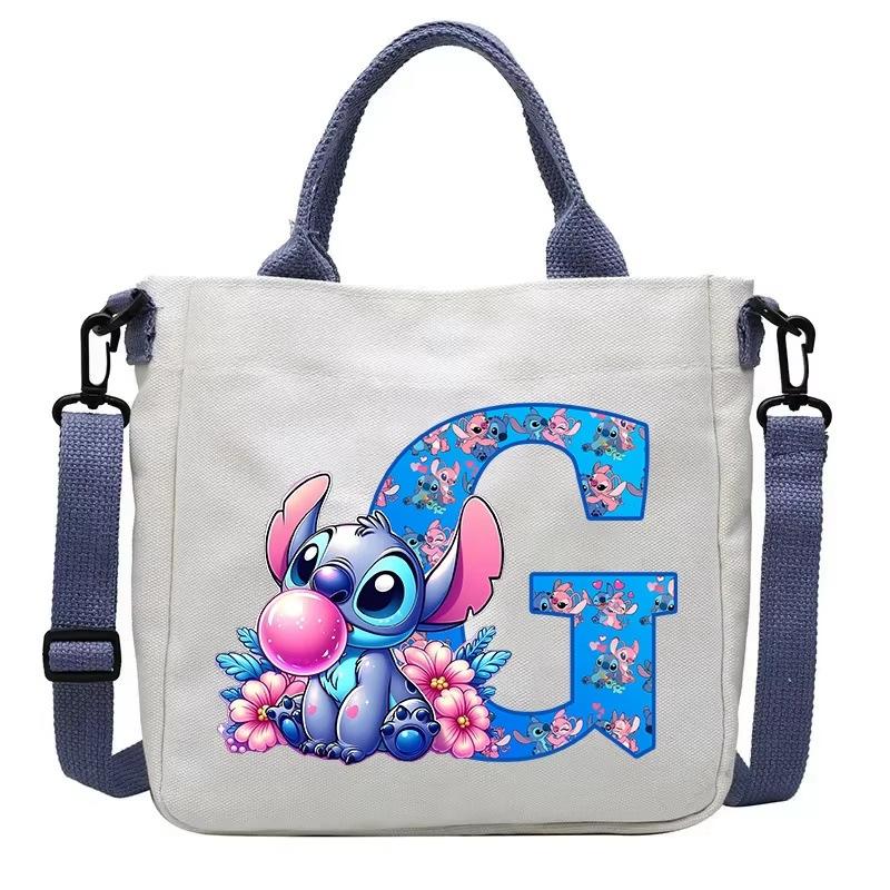 26 Letter Printed Student Canvas Bag Shoulder Bag Multi-Function Large Capacity Messenger Bag