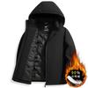 Mens Detachable Hooded Down Jacket Winter Thick Casual Outerwear Solid Color Plus Size