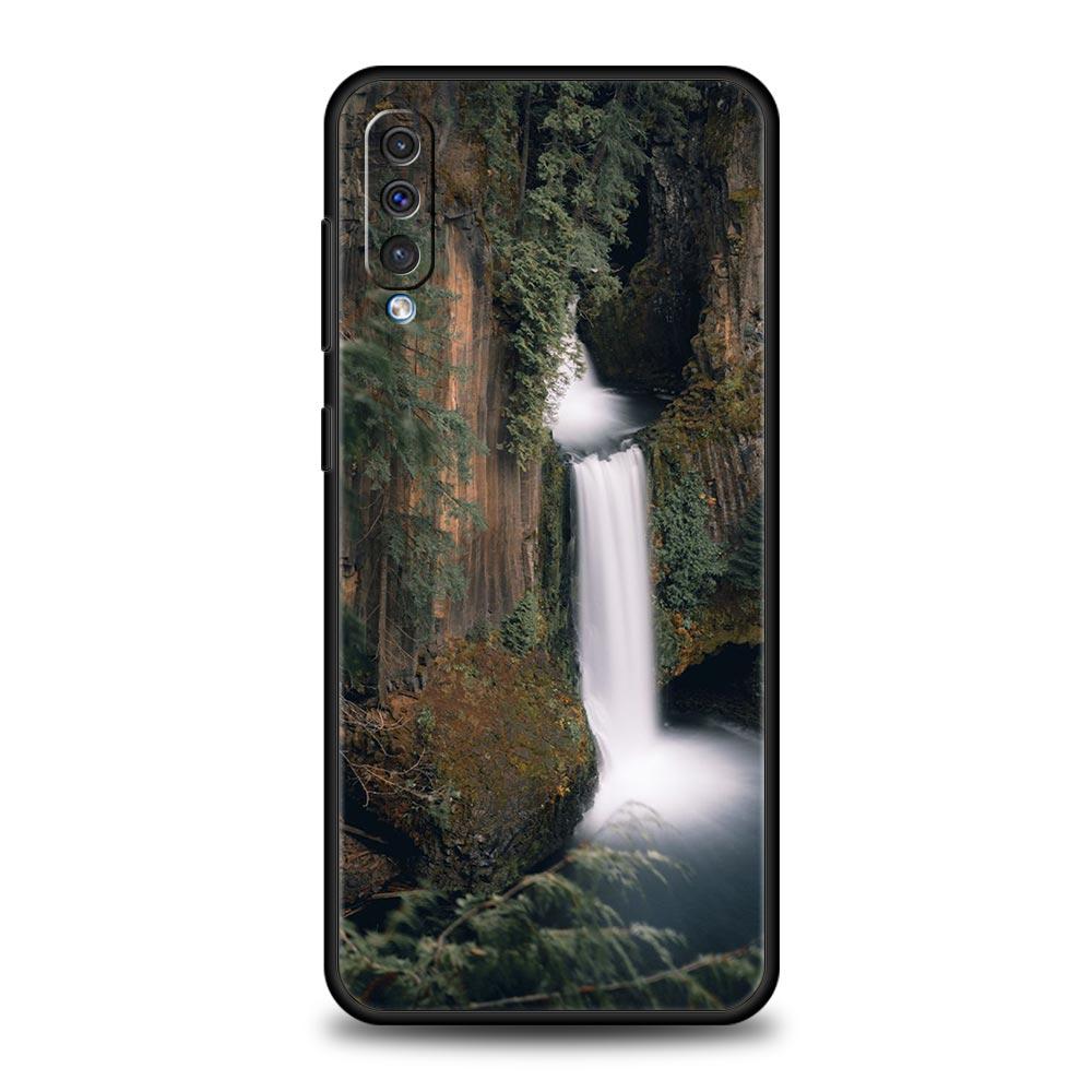 Waterfall Nature Trees Ship Case for Samsung Galaxy A52 5G A12 A70 A50 A40 A20s A30 A10s A20e A10 A22 A72 A32 A02 A42 A04S Cover