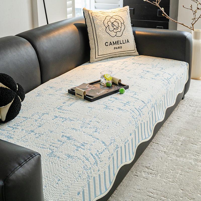 Cold Cool Doudou Sofa Cushion Summer  New Straight Row Special-Shaped Ice Silk Sofa Mat Mat Mat Non-Slip Cover