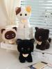 Soft Plush Calico Siamese & Black Cat Dolls - Cute Desktop Companions & Perfect Birthday Gifts for Girls