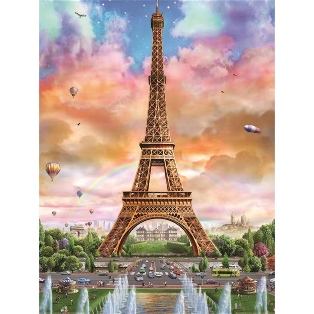 DIY Diamond Painting Iron Tower Cross Stitch Kit Mosaic Art Diamond Painting Full Circle Diamond Home Decoration