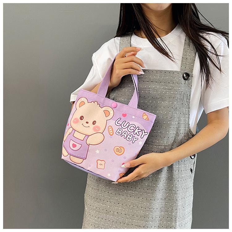 Cartoon Canvas Tote Bag for Kids, Birthday Party Favors Gift Pouch, Wedding Candy Bag, Festival Giveaway Handbag CLE