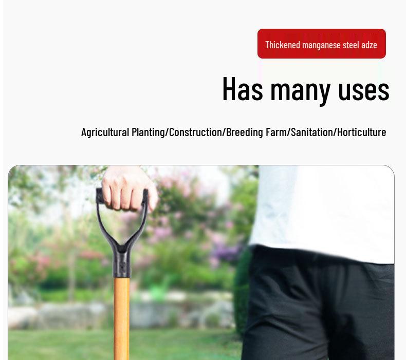 Large Manganese Steel Gardening Shovel for Digging, Planting Trees, Flowers, Vegetables – Thickened Iron for Agricultural Use