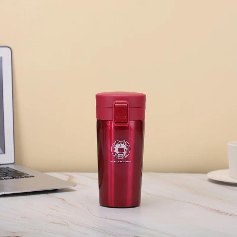 Stainless Steel Travel Thermal Mug Leak-Proof Thermos Bottle Vacuum Flask Insulated Cups One Button Open