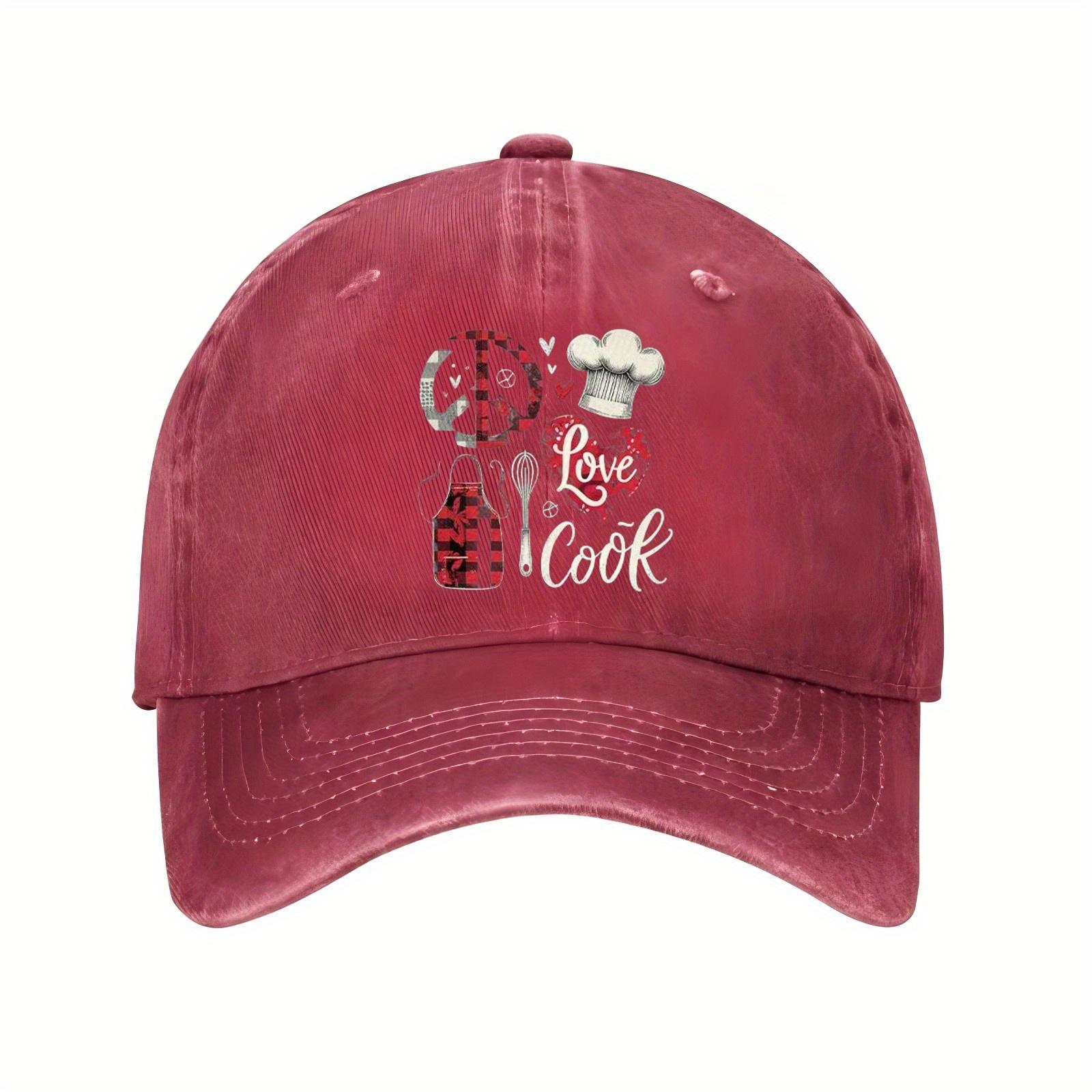 Love  Kitchen Theme Baseball Cap Adjustable Cotton Chef Cooking Hat for Men Women One Size