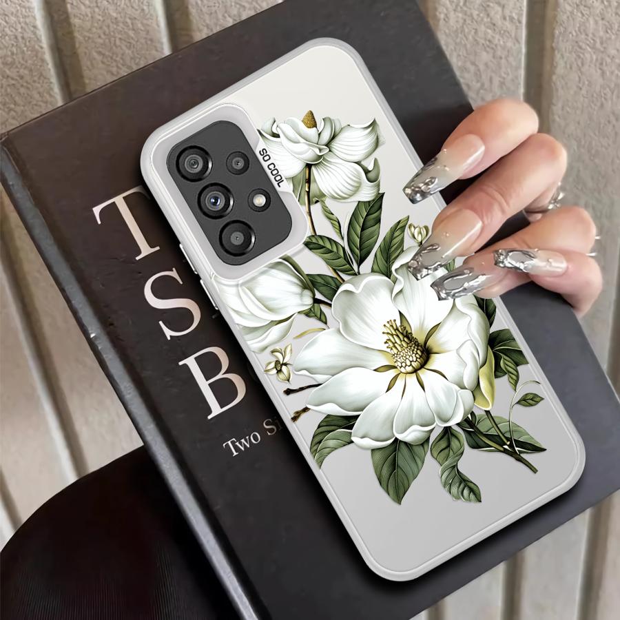 Phone Cover Case for Samsung Galaxy A35 A31 A24 A25 A26 A21s A23 A34 A17 A20s A13 A14 A12 A15 A16 Flowers Silicone