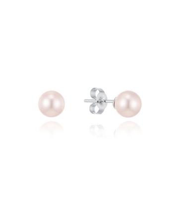 [Silver 925] Blossom Pink Pearl Earrings (6mm) LLES25242S
