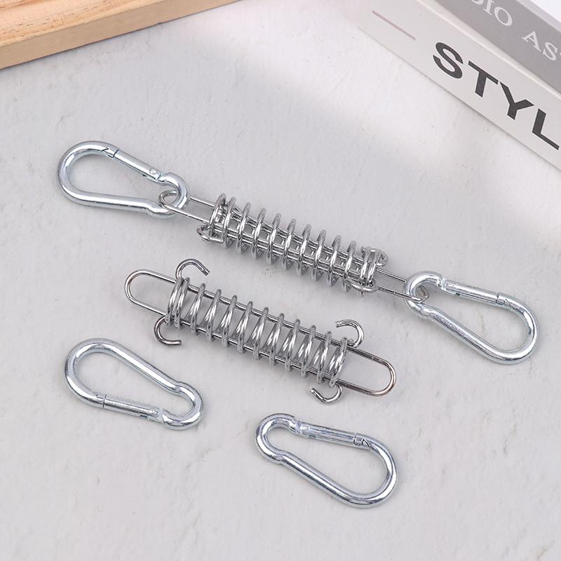 1/4/5Sets Camping Tent Wind Rope Spring Buckle Tent Tensioner Outdoor Deck Pegs With Carabiner Clips Awning Tightener Fixed Hook