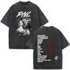 French Rapper Pnl Album Merch Graphic Tshirt Le Monde Chico Tshirt Unisex Unisex Fashion Hip Hop Oversized Vintage Washed Tshirts
