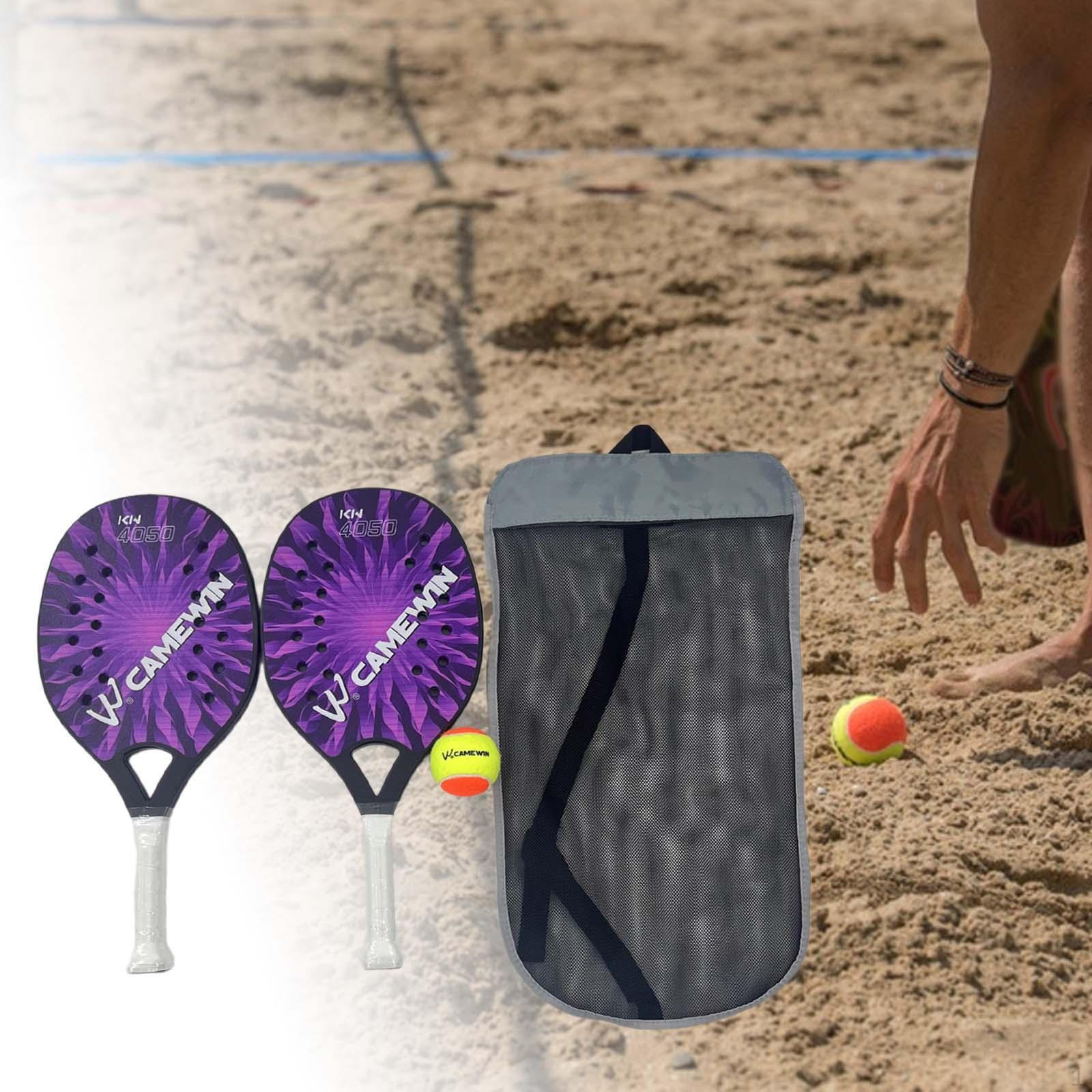 

1 пара ракеток для пляжного тенниса для детей, портативная ракетка с сумкой фиолетовый