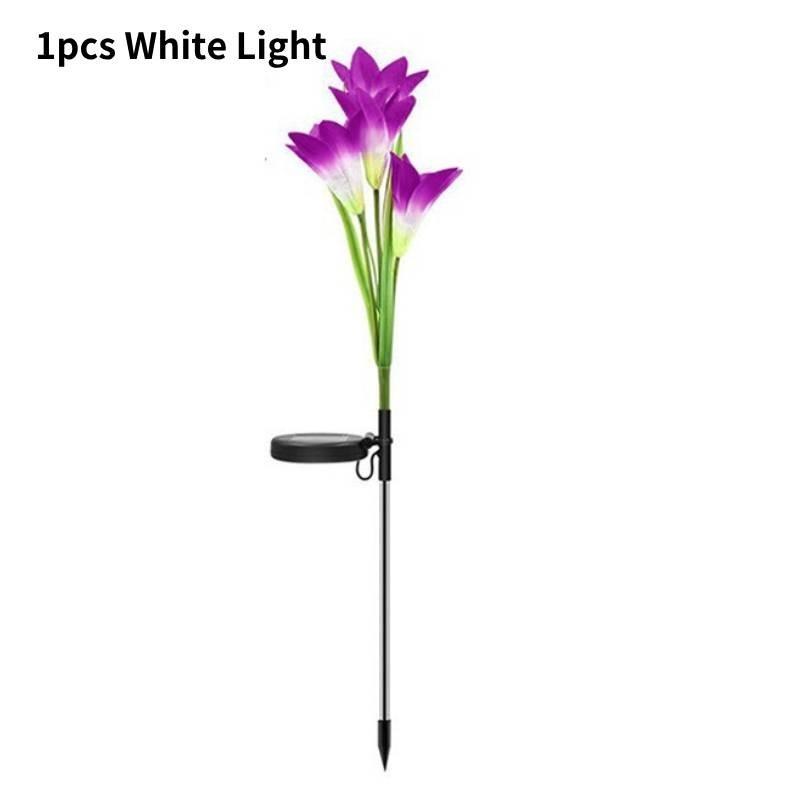 Outdoor Simulation Lily Waterproof Led Solar Light Lawn Lights Garden Decoration