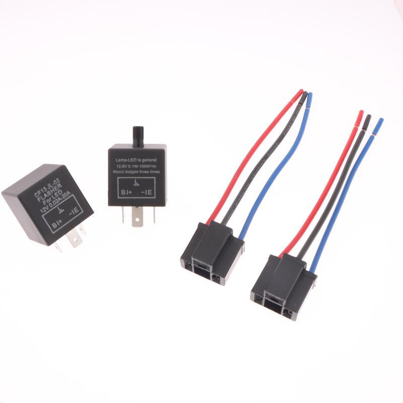 12V 3-pinové nastavitelné LED přerušovací relé blinkru pro automobily, motocykly 3-pinové LED přerušovač LED přerušovač