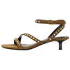 Lambskin Versatile Retro One-Strap Sandals 4Cm Women Sandals Olive-Green 1346610517