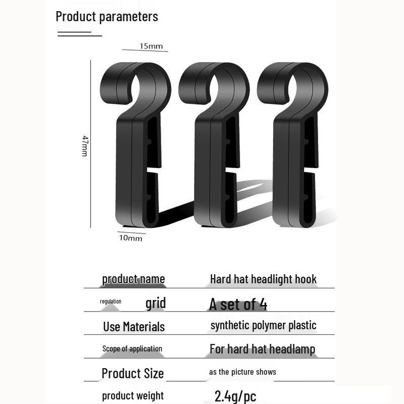 Spot Safety Helmet Headlamp Anti-Slip Hook Clip: Secure Plastic Buckle for Headlamp Attachment