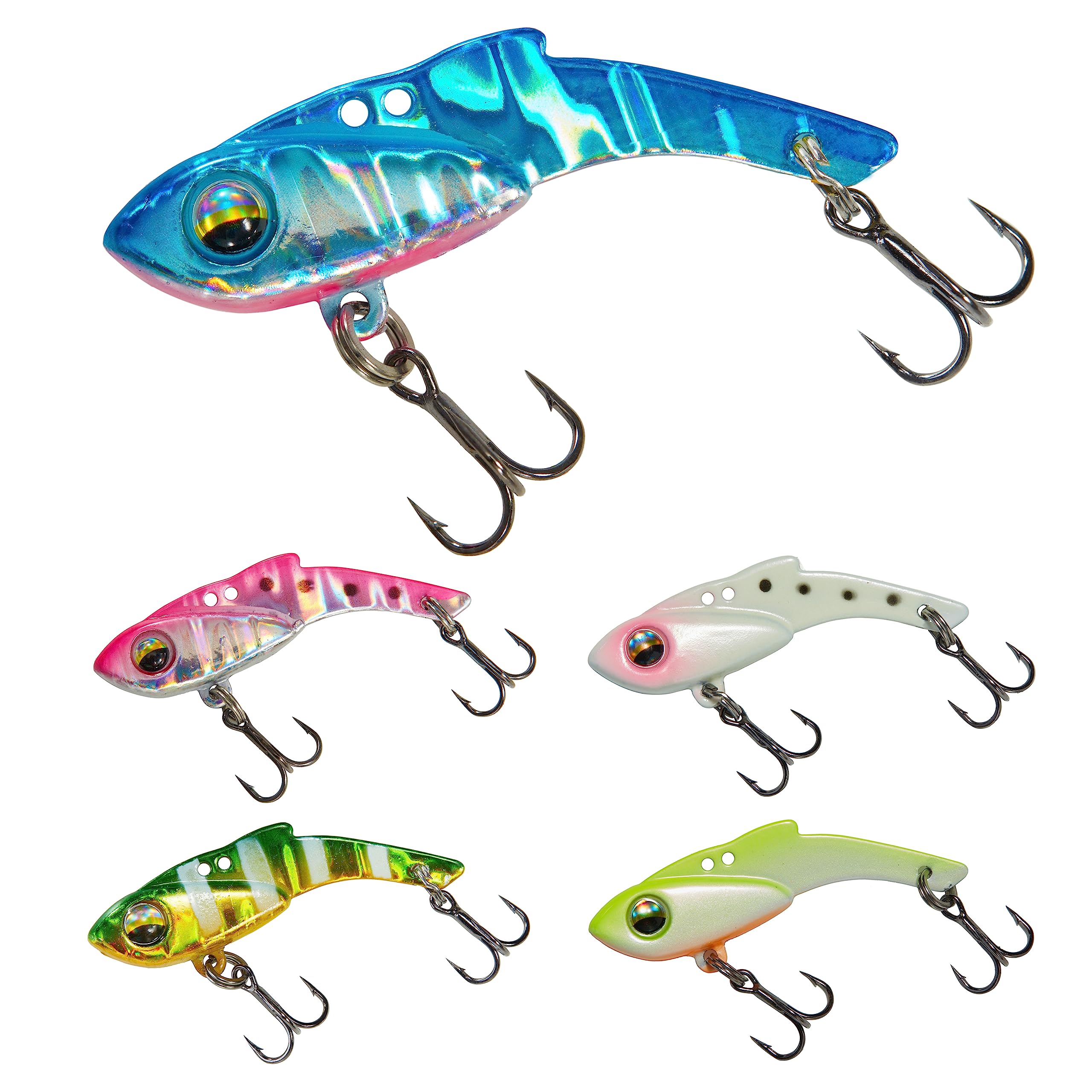 

Seiran Lure Metal Vibe Lure for Horse Mackerel and for and Seigo Light Saltwater Metal Iron Plate Vibe Rockfish, 5-Color Set, 3.5g, 5g, 7g, Ajing,