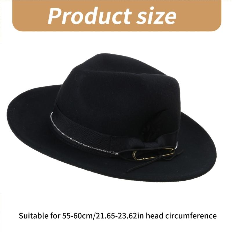 Chapéu Homburg de Lã Chapéu Exótico para Mulheres Homens Adereços para Fotos Western para Homens Mulheres Uso Unissex Chapelaria