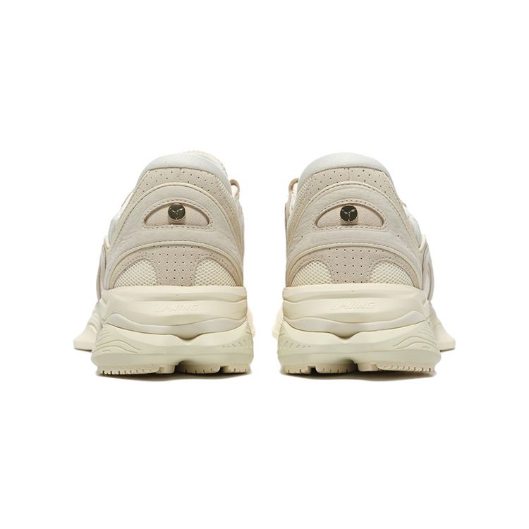 Li-Ning 1990 Lava Retro Thick Sole Height Increasing Low Top Casual Shoes Men sneaker Light-Antique-Yellow ALFS193-2