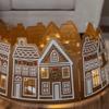 Gingerbread House Christmas Tree Collar Tree Skirt, LED Christmas Light Up Tree Skirt