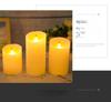 Dual Finish LED Candle Trio Mirrored Amber Glass Matte Ivory Flameless Pillars for Contrasting Light Play Paraffin LED Candle