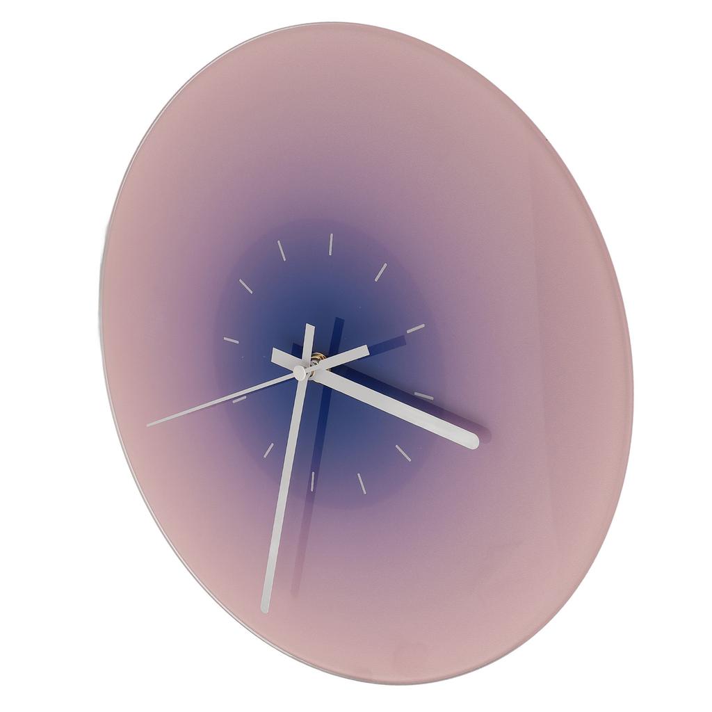 12 Inch Glass Wall Clock Silent Sweep Movement Battery Operated Round Wall Clock for Living Room Bedroom