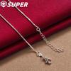 925 Sterling Silver 18 Inch Triangle Pendant Box Chain Necklace Jewelry