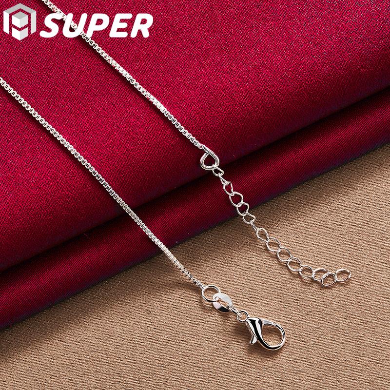 925 Sterling Silver 18 Inch Triangle Pendant Box Chain Necklace Jewelry